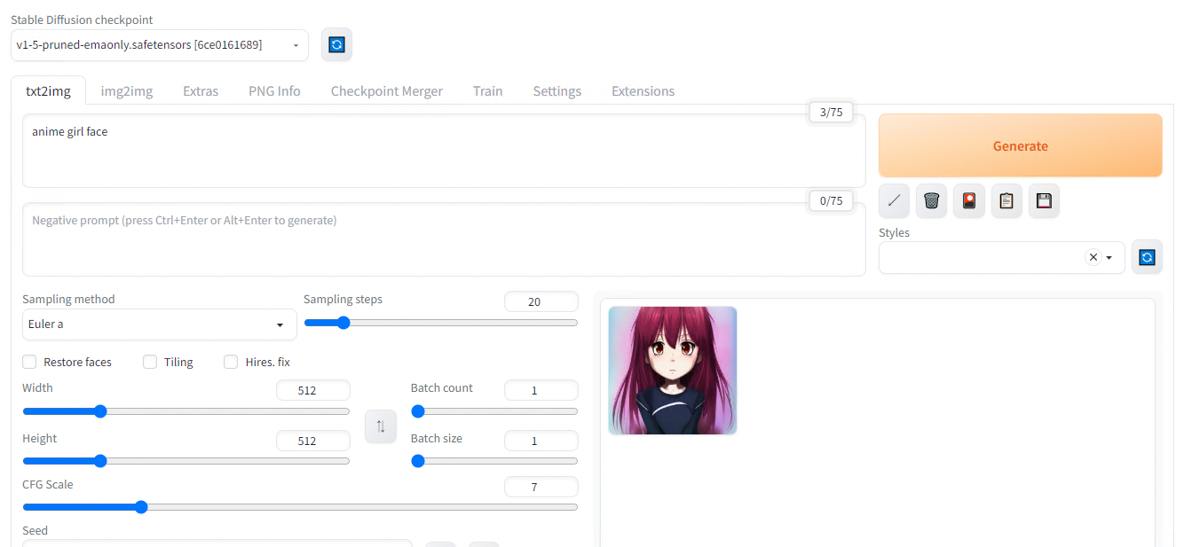 Generate images with custom poses using StableDiffusionWebUI and ControlNet
